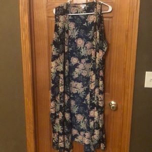 Lularoe Joy- Navy Blue with Pink Floral